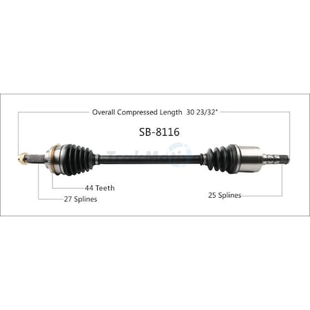 Surtrack Axle Cv Axle Shaft, Sb-8116 SB-8116